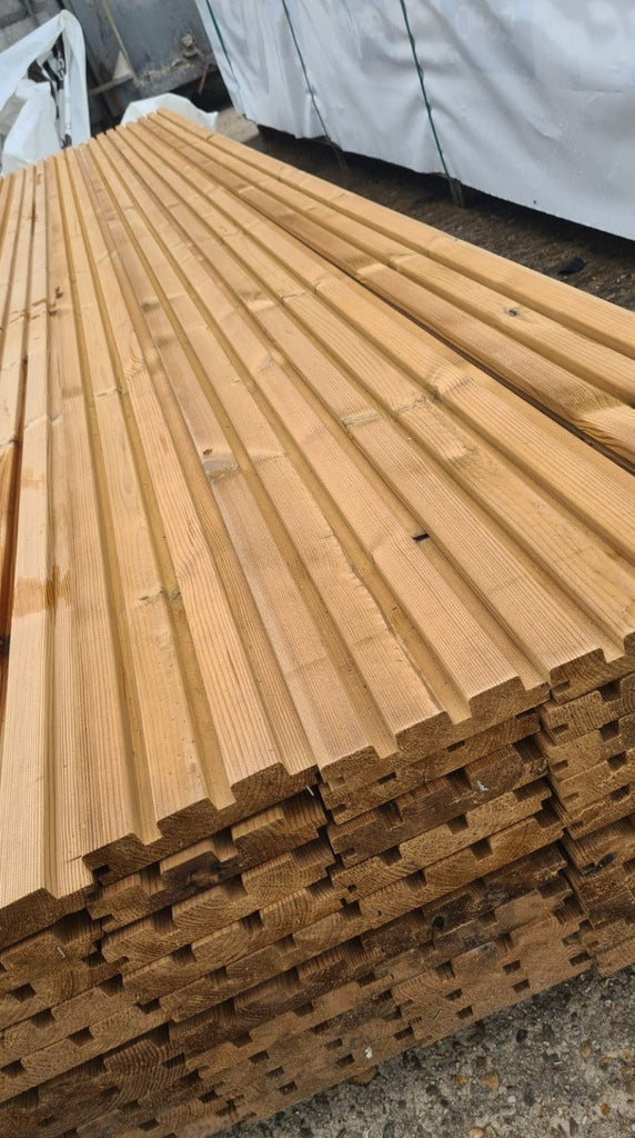 Proefpakket Thermowood  Vuren  Triple Blokprofiel 26 mm